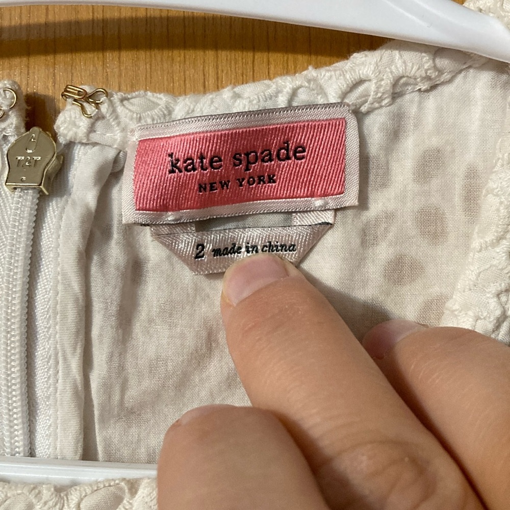 SOLD. Kate Spade sz2 Lace Peplum Top - White - Picture 2 of 8